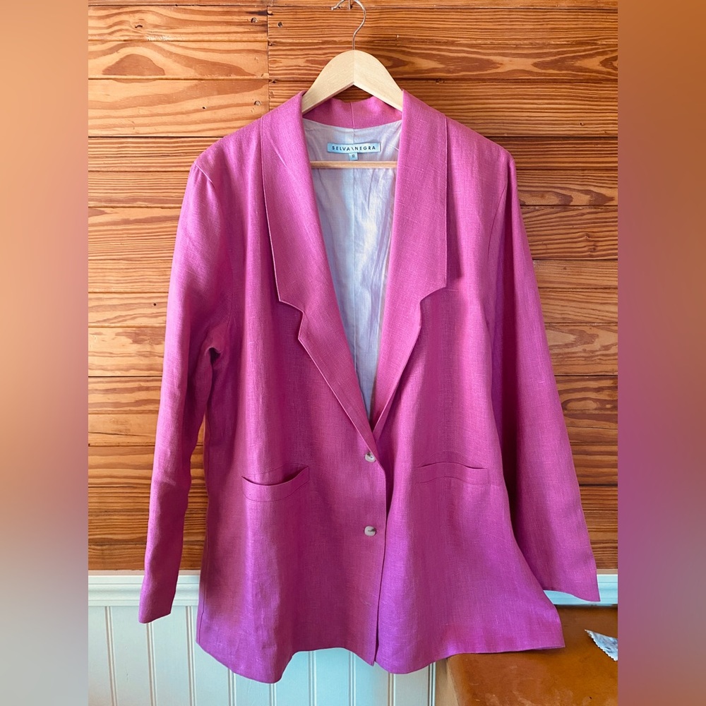 Selva Negra flo linen blazer in baya (pink)